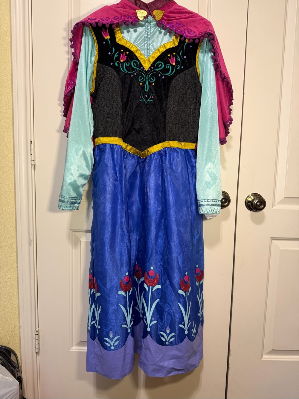 Disney Women’s Purple, Blue and Black Anna-Style Dress with Cape